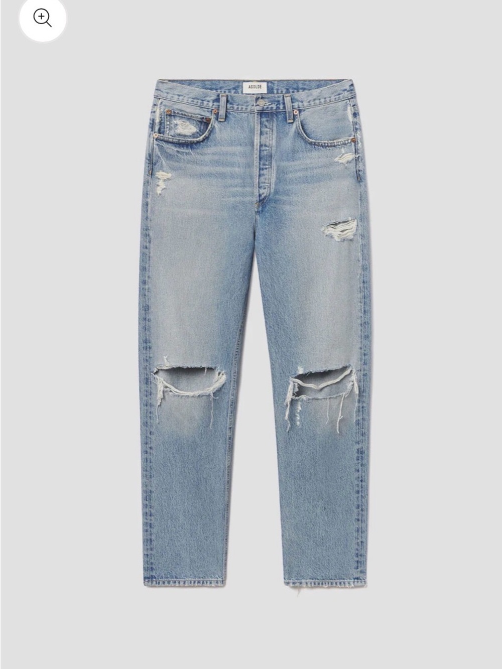 Agolde Light Blue High Rise Distressed Jeans